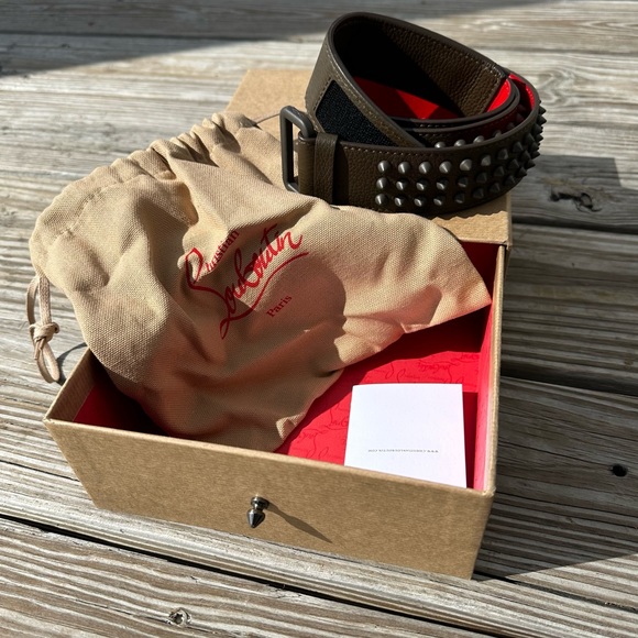 NWT RARE COLOR Authentic Christian Louboutin spike belt - Picture 4 of 7
